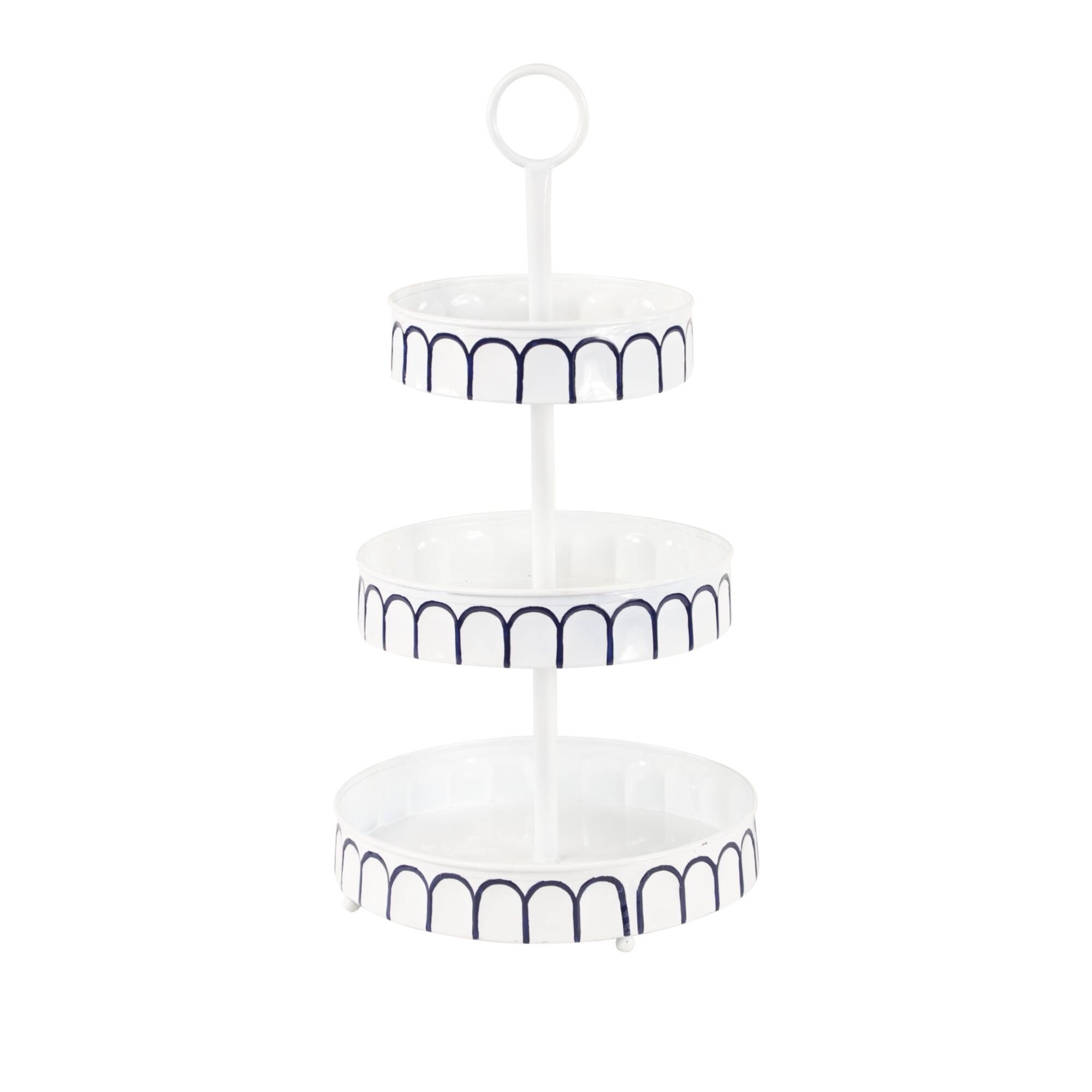 White Iron Farmhouse 3 Tier Tray Cupcake Stand